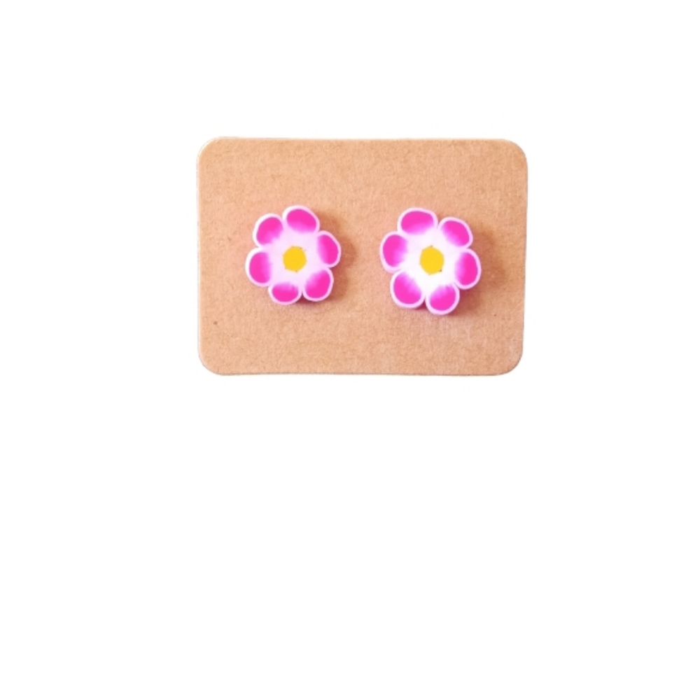 Pink Flower Earrings!!